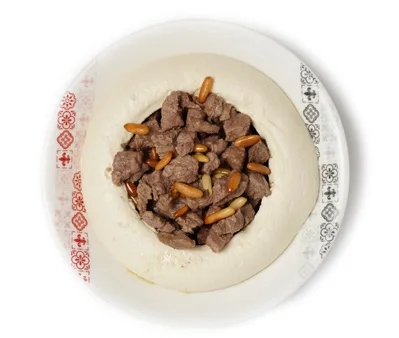 Hummus with Meat and Pine Nuts — Habib Beirut Abu Dhabi